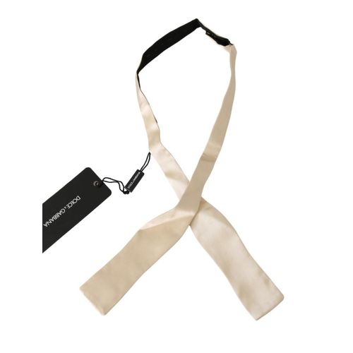 Dolce & Gabbana Beige Slim Skinny Men's Necktie 100% Silk Tie