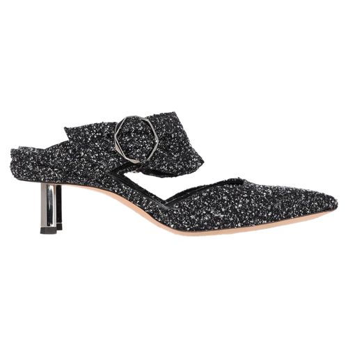 Nicholas Kirkwood Bouclé Mules in Zwart Tweed