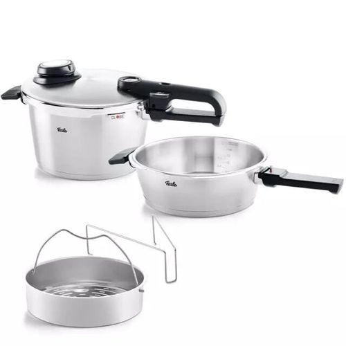Fissler Premium snelkookset met rvs deksel 4.5l en 2.5l