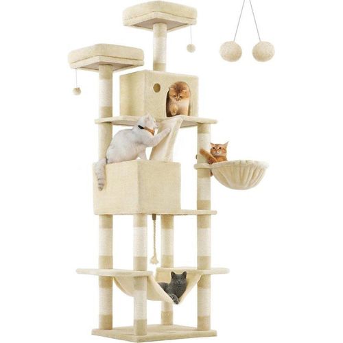 Große Katzenkrabbe - Höhe 206 cm - Mehrere Krabbezüge in Beige Design