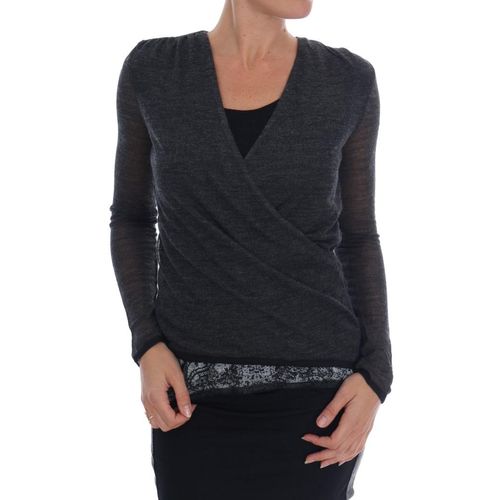 Ermanno Scervino Grijze Wol Kant Top Lange Mouw T-shirt