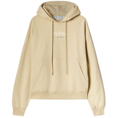 Gebroken wit scriptlogo tegenover skate fit beige hoodie