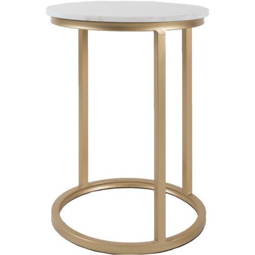 Home67 Laptoptafel mitch marmer rond wit/goud
