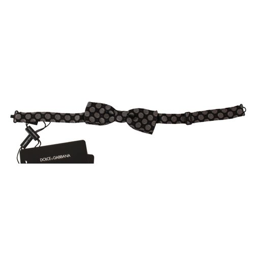 Dolce & Gabbana Papillon, nœud papillon pour homme en soie marron et jacquard à pois