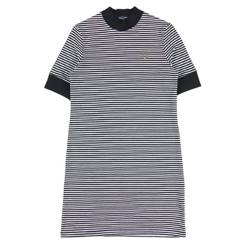 Fred Perry marineblauwe gestripte sneeuwwitte jurk