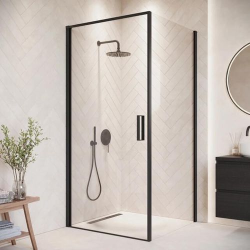 Badplaats Douchecabine alava 100 x 100 x 190 cm zwart douchewand met