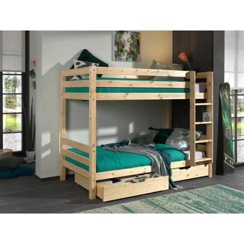 Lucevi pino stapelbed h160cm 90 x 200 cm natuur pino 2 lades natuur