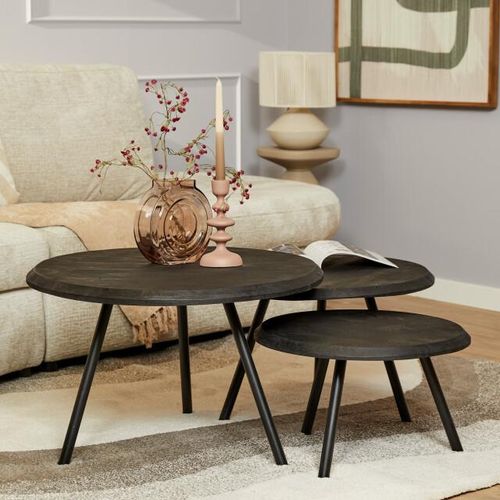 Starfurn salontafel ohio black 70 cm- set van 3