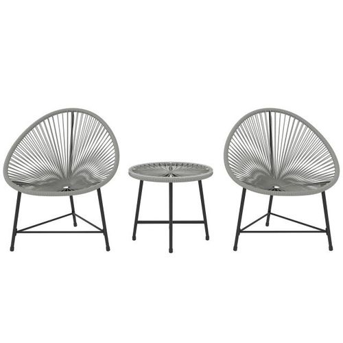 4goodz 3-delige tuinmeubelset met rattan stoelen -