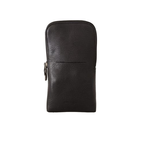 Dolce & Gabbana en cuir noir Purse à double courroie de ceinture Multi kit portefeuille masculin