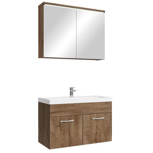 Badplaats Badkamermeubel set paso 02 80 x 40 cm bruin badmeubel met