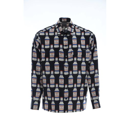 Dolce & Gabbana Men Silk Bottles Shirt