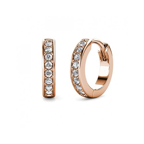 Kreisring-Ohrringe - Rose Gold und Kristall