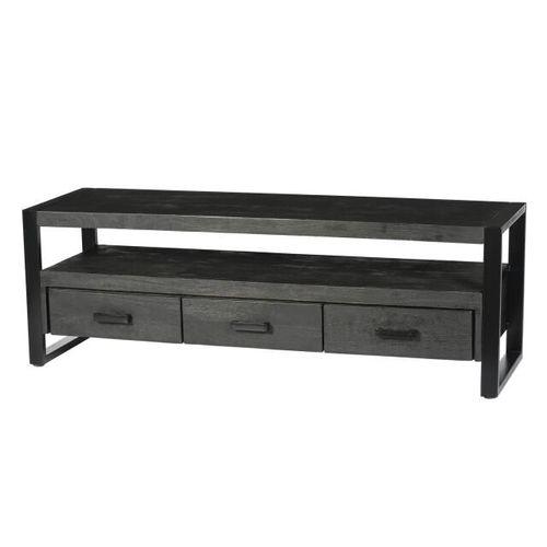 Livingfurn tv meubel norris 150x50x45 cm mangohout / gecoat staal