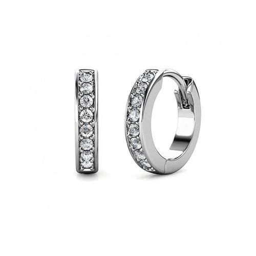 Kreisring-Ohrringe - Silber und Kristall