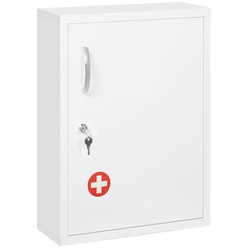 4goodz Medicijnkastje ehbo-kastje met slot rvs 15x40x53 cm -