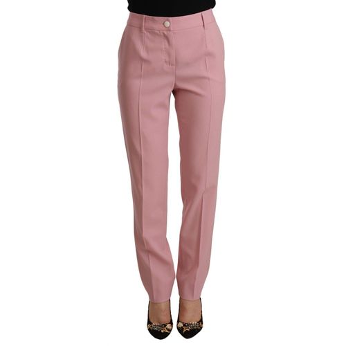Dolce & Gabbana Dames Roze Maagdelijke Wol Stretch Taps toelopende Broek