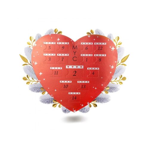 Herz-Überraschungsbox - 14 Juwelen - Gold und Kristall