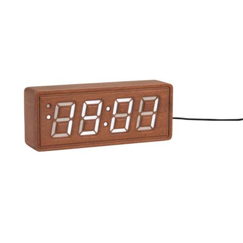 Karlsson wekker solid engraved donker hout