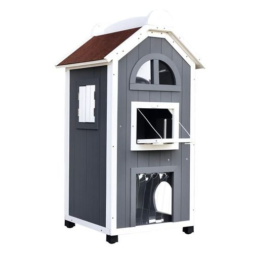 4goodz Kattenvilla 2 verdiepingen 59x55x109 cm -