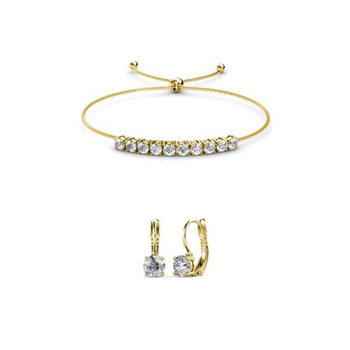 Rundes Kristall Mia Set - Gold und Kristall