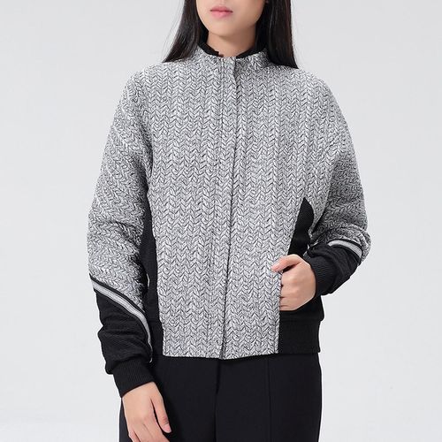 Bi-materiaal Jacquard-jas