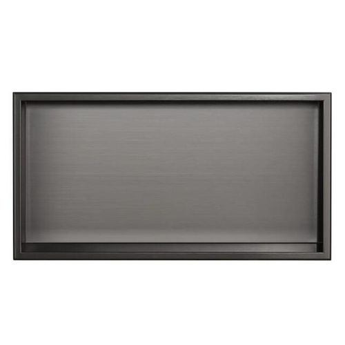 Vtw Living inbouwnis badkamer geborsteld gun metal 60 x 30 x 10 cm