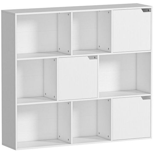 4goodz Boekenkast met 3 deuren en 6 open planken voor woonkamer of slaapkamer