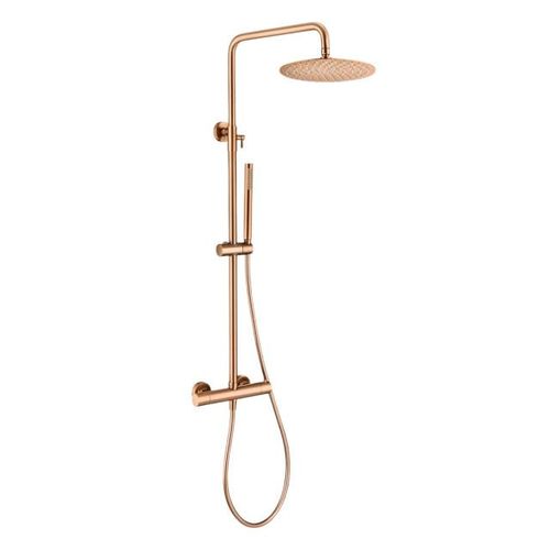 Vtw Living regendouche set met thermostatische mengkraan brons 25 cm