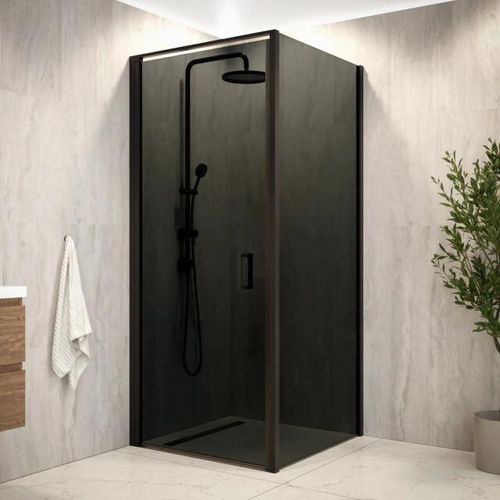 Mirlux Douchecabine vela 90 x 200 smoked glass zwart