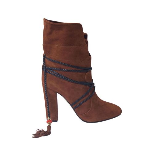 Aquazzura Moonshine Laarzen met Strik in Bruin Suède
