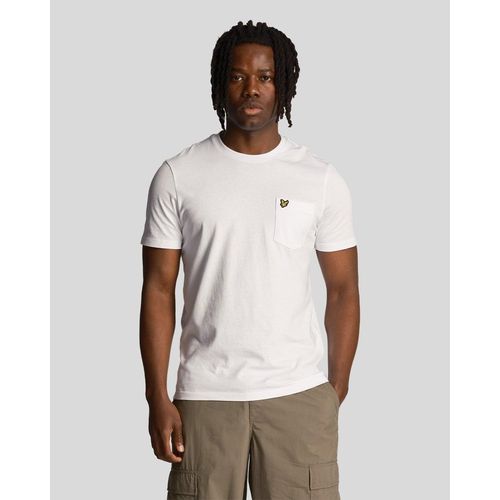 Lyle Scott Tasche auf der Brust, weisses T-Shirt