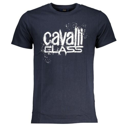 Cavalli Class Farbkleckse Logo Marineblau T-Shirt