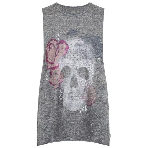 Vans von der Wand skizzenhafter Schädel Damen Grey Top