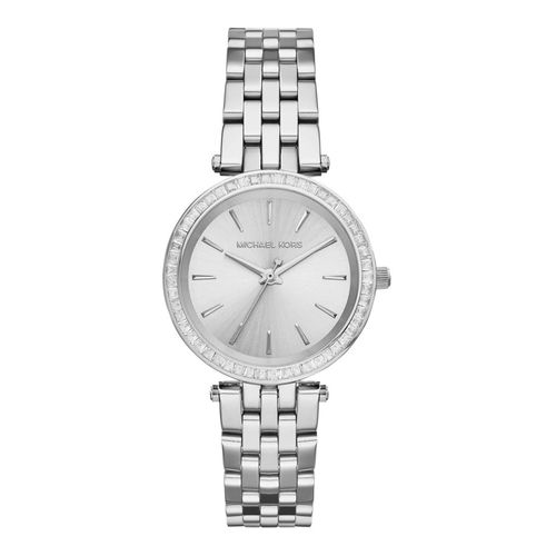 Trendige Damenuhr von der Marke Michael Kors. Die Uhr hat ein Armband, das auch kleiner gemacht werden kann, das Gehäuse hat einen Durchmesser von 33 mm und das Uhrwerk ist Quarz. Marke: Michael KorsModellname: MK3364 (33mm)Kategorie: DamenuhrMaterialien: EdelstahlFarbe: silber