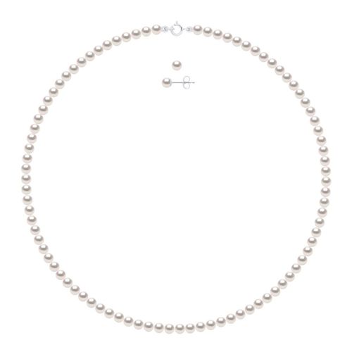 Set - Ketting Rij van Echte Gecultiveerde Parel Akoya Japanse Gecertificeerde Rond 5-6 mm