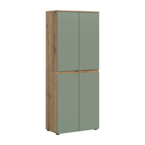 Furnilux Trendy universele kast in smoke en eik 7 planken en kleiderstang