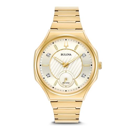 Bulova Curv Dames Horloge Goud 97P136