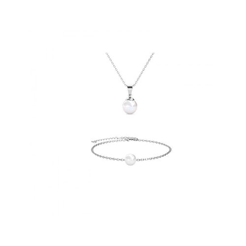 Vollmond Kristall Perlen Set - Silber und Kristall