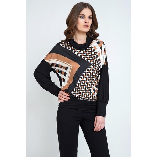 Geometrisches Print-Batwing-Top