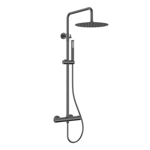 Vtw Living regendouche gun metal 30 cm thermostatische mengkraan