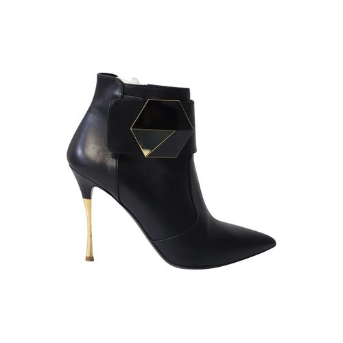 Nicholas Kirkwood Hexagon Enkelboots in Zwart Leer