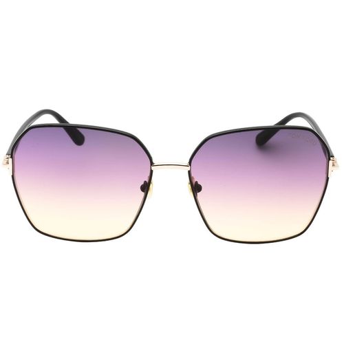 Tom Ford Claudia-02 Gradient Smoke Lens Glanzend zwarte zonnebril