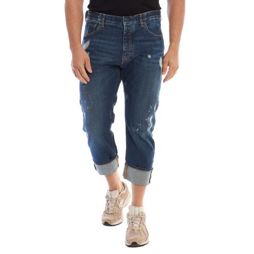 Rechte broek met zomen 3Z1J09 heren