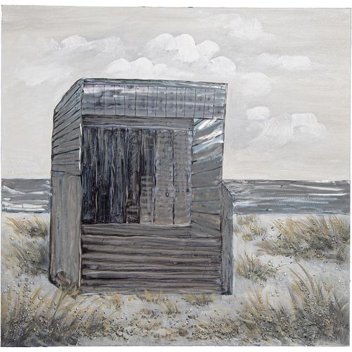 Leinwandbild GILDE "Bild quadratisch Strandkorb", grau (farbe bild(er): grau), B:80cm H:80cm T:3cm, Poly-Leinwand, Bilder, Leinwandbild