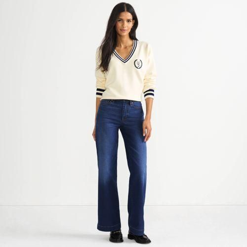 Recover Jeans High Waist mit weitem Bein, Damen,  Blau, by Lands' End
