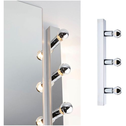 PAULMANN Spiegelleuchte "Spiegelleuchte IP44 E14 230V dimmbar", grau (chromfarben), 3, H: 7,5cm, 1 Stk., Leuchten, Ein-/Ausschalter, Spiegelleuchte