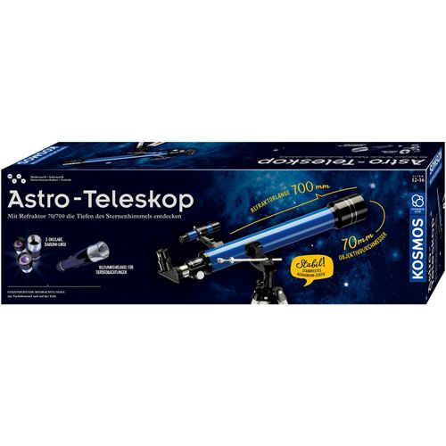 Teleskop KOSMOS "Astro-Teleskop", blau, Teleskope, Kinder, Aluminium, mit Aluminiumstativ
