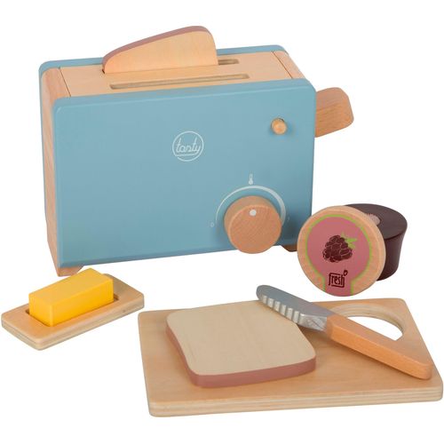 Kinder-Toaster SMALL FOOT "Toaster-Set „tasty“", bunt, Spielzeug-Haushaltsgeräte, Kinder, Holz