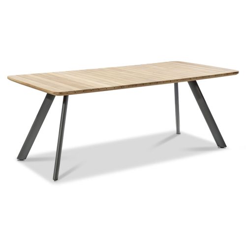 SCHWEDEN Esstisch mit fester Platte; Teak massiv natur mit Facette